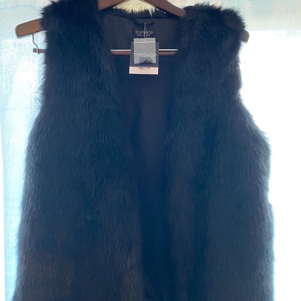 Faux fur Topshop vest sleeveless